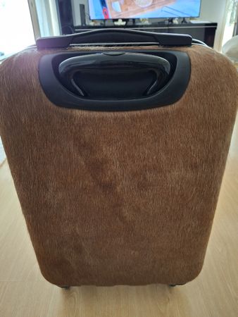Pack Easy Hartschalenkoffer braun mit Fell