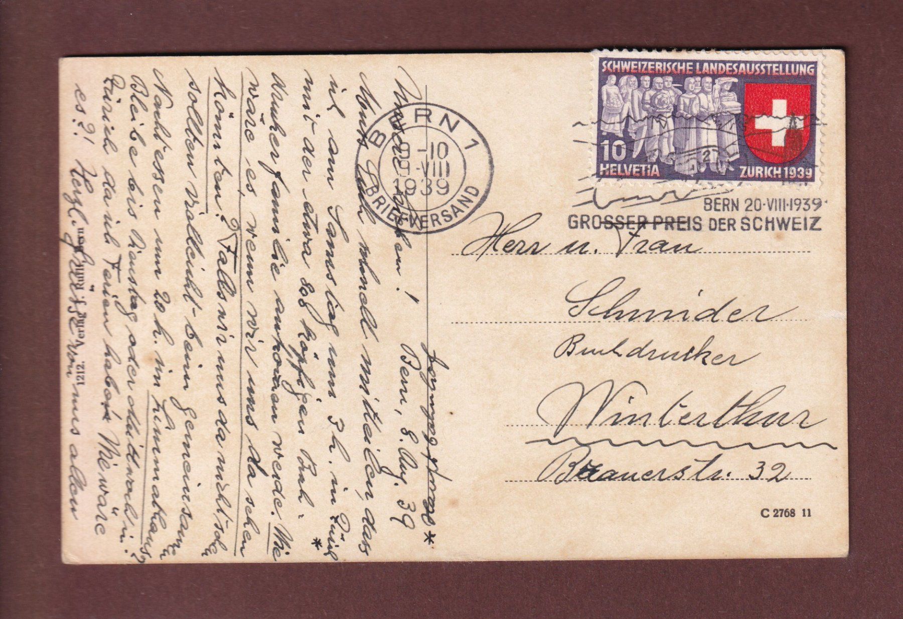 Cartoline postali: BERN - Kasino - 1939 – Usato da Pully venduto da nicecards-shop 1