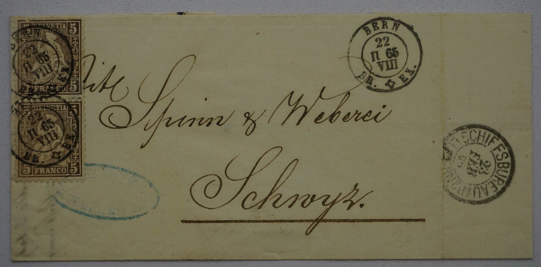 Alle Briefmarken: CH - Schiffspost - Brief m. Stempel Schiffsbureau #2 – Gebraucht aus Rombach von VENTIS-Auktionen