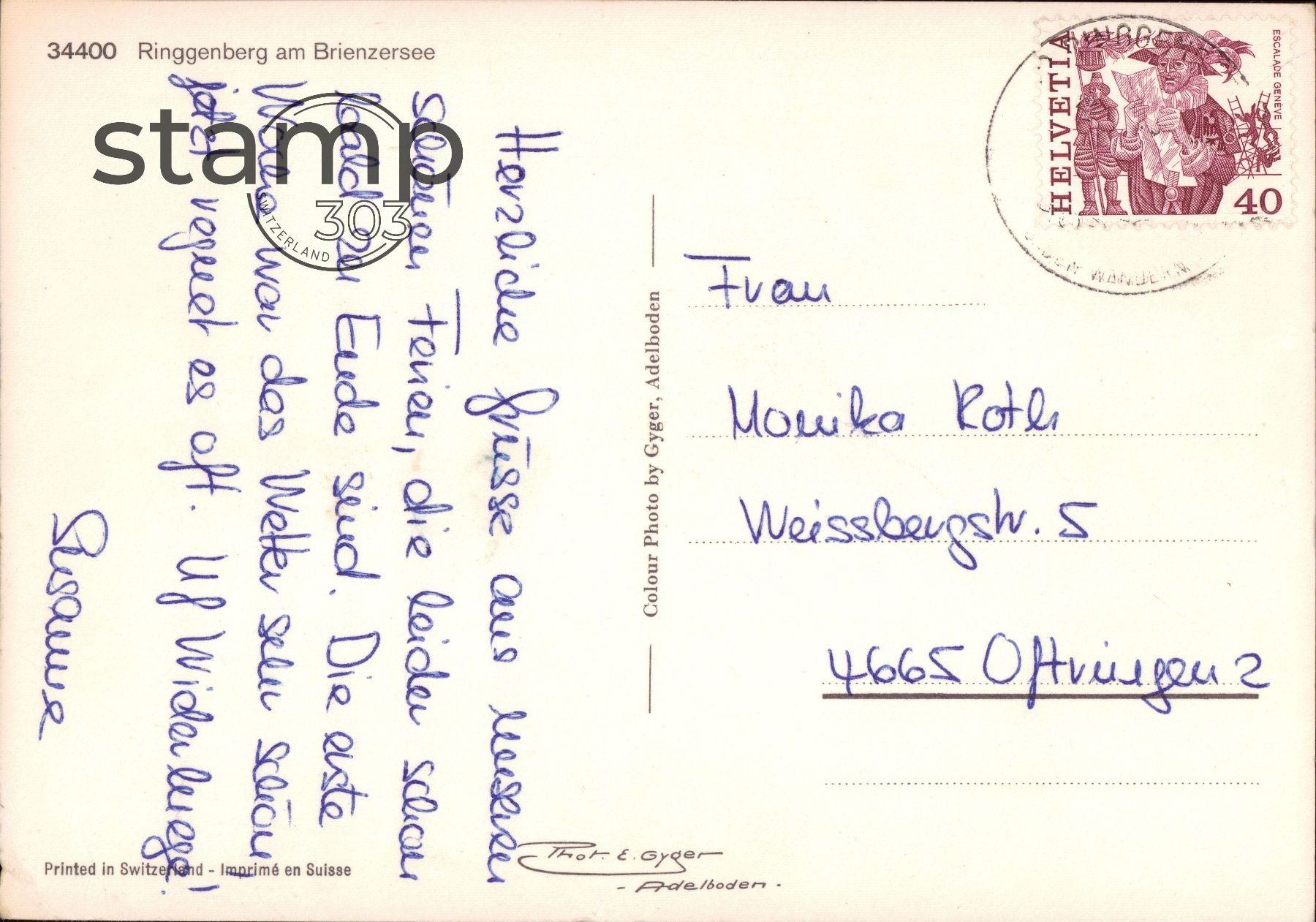 Cartoline postali: AK Ringgenberg am Brienzersee – Usato da Eggersriet venduto da stamp303 1