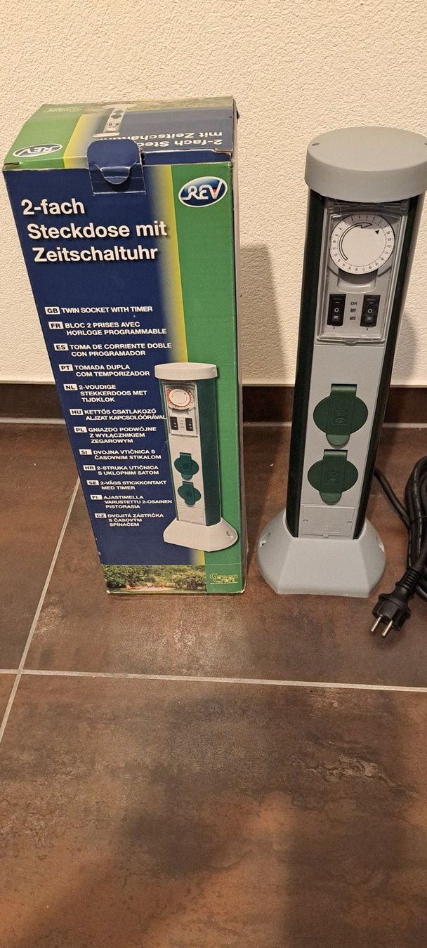 Stecker: Zweifach Steckdose mit Zeitschaltuhr – Neu und originalverpackt aus Matzendorf von maxwin 4