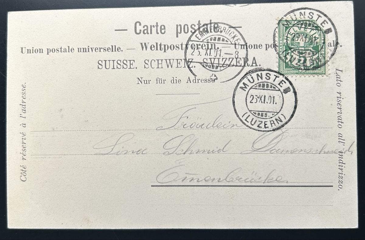 Cartoline postali: Gruss aus Beromünster 3-Bildrig  – Usato da Horw venduto da Tellbub 1