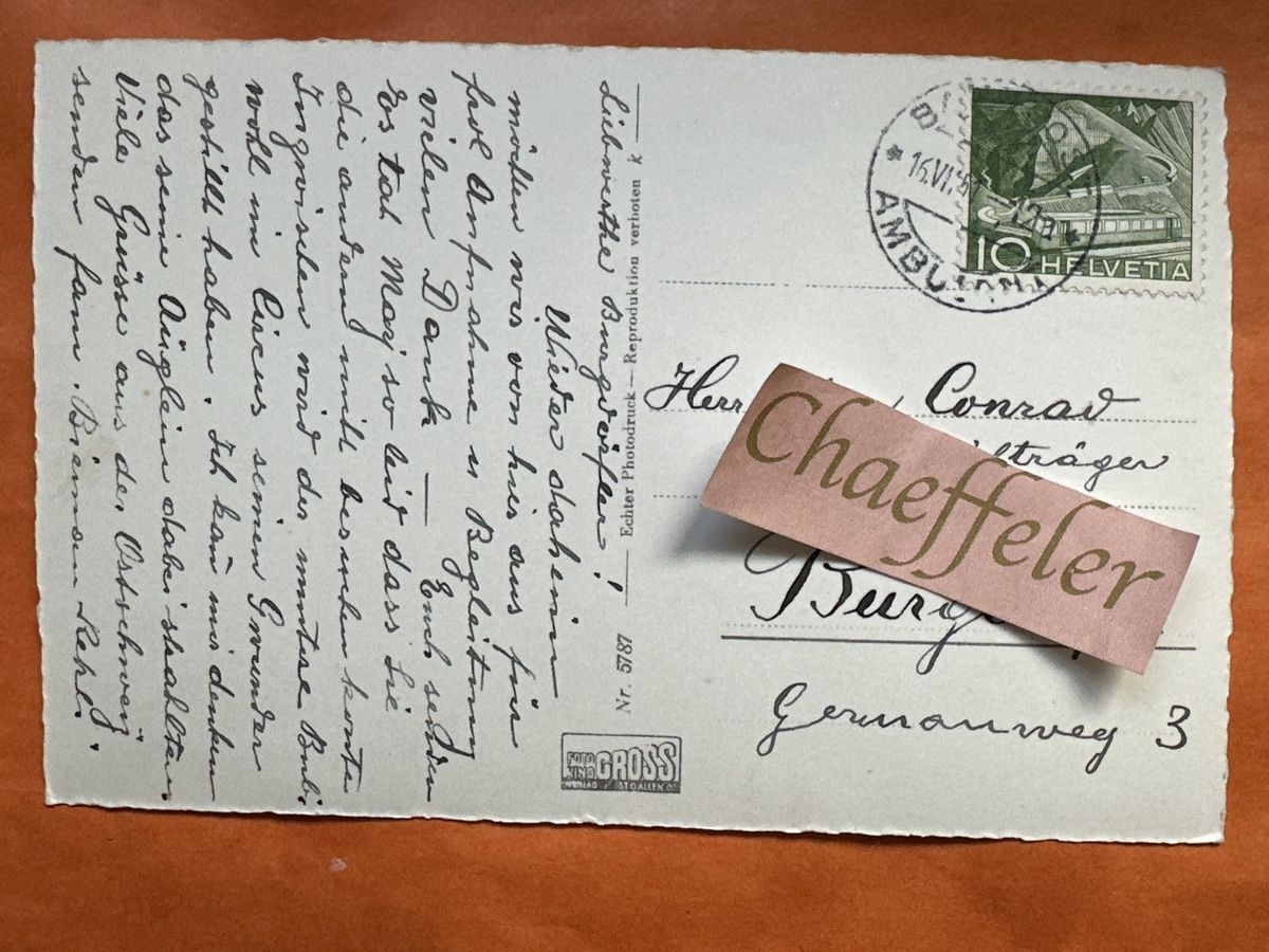 Cartoline postali: 1951 St. Gallen mit Säntis – Usato da Zürich venduto da Chaeffeler 1