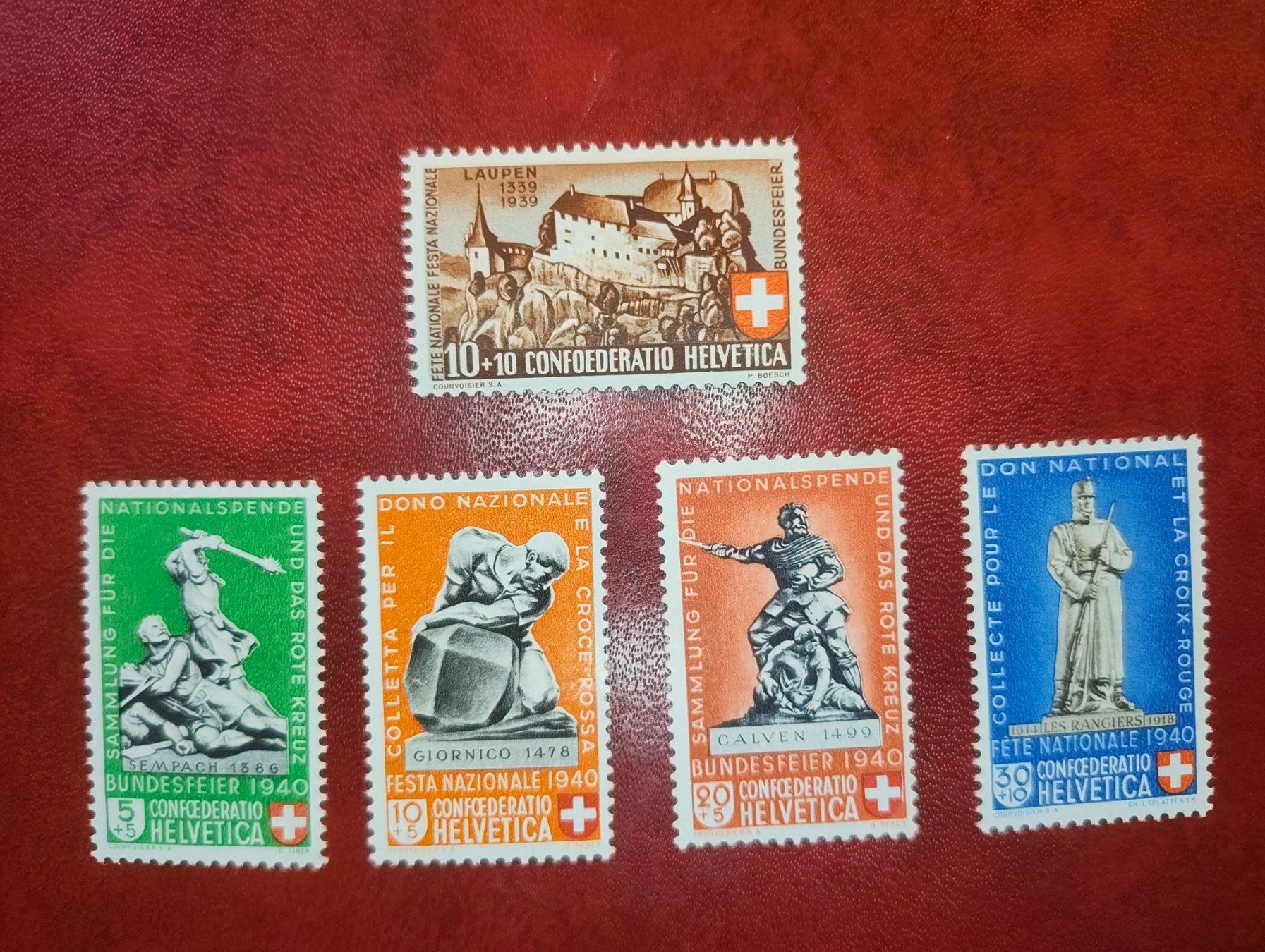 Tutti i francobolli: CH Pro Patria B2, B3, B4, B5 und B6 Postfrisch – Usato da Adliswil venduto da Swiss_Coolio