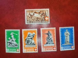 CH Pro Patria B2, B3, B4, B5 und B6 Postfrisch