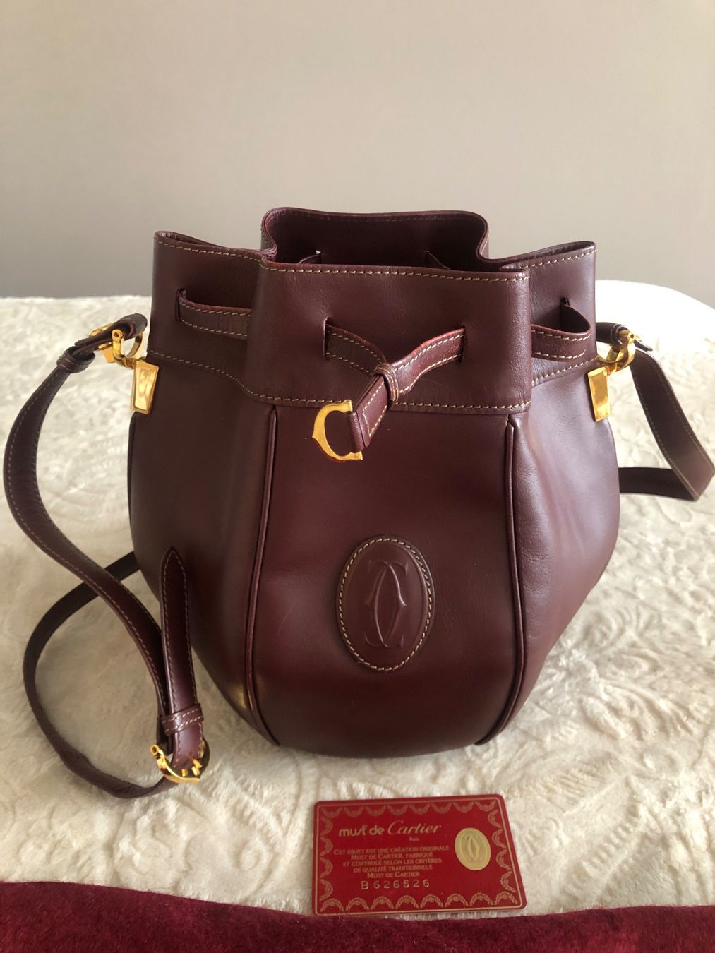 Cartier Borse da donna: Cartier Tasche, Bordeaux, Leder, original – Usato da Aesch LU venduto da Montana70 1