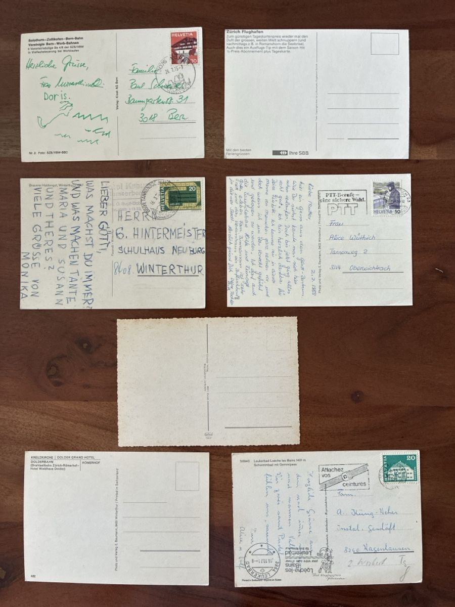 Cartoline postali: 15 Ansichtskarten Schweiz Überraschungs Paket 92 – Usato da Oftringen venduto da Cla.vD.74 1