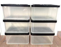 6x ROTHO Aufbewahrungsboxen mit Deckel - 39 x 29 x 22 cm