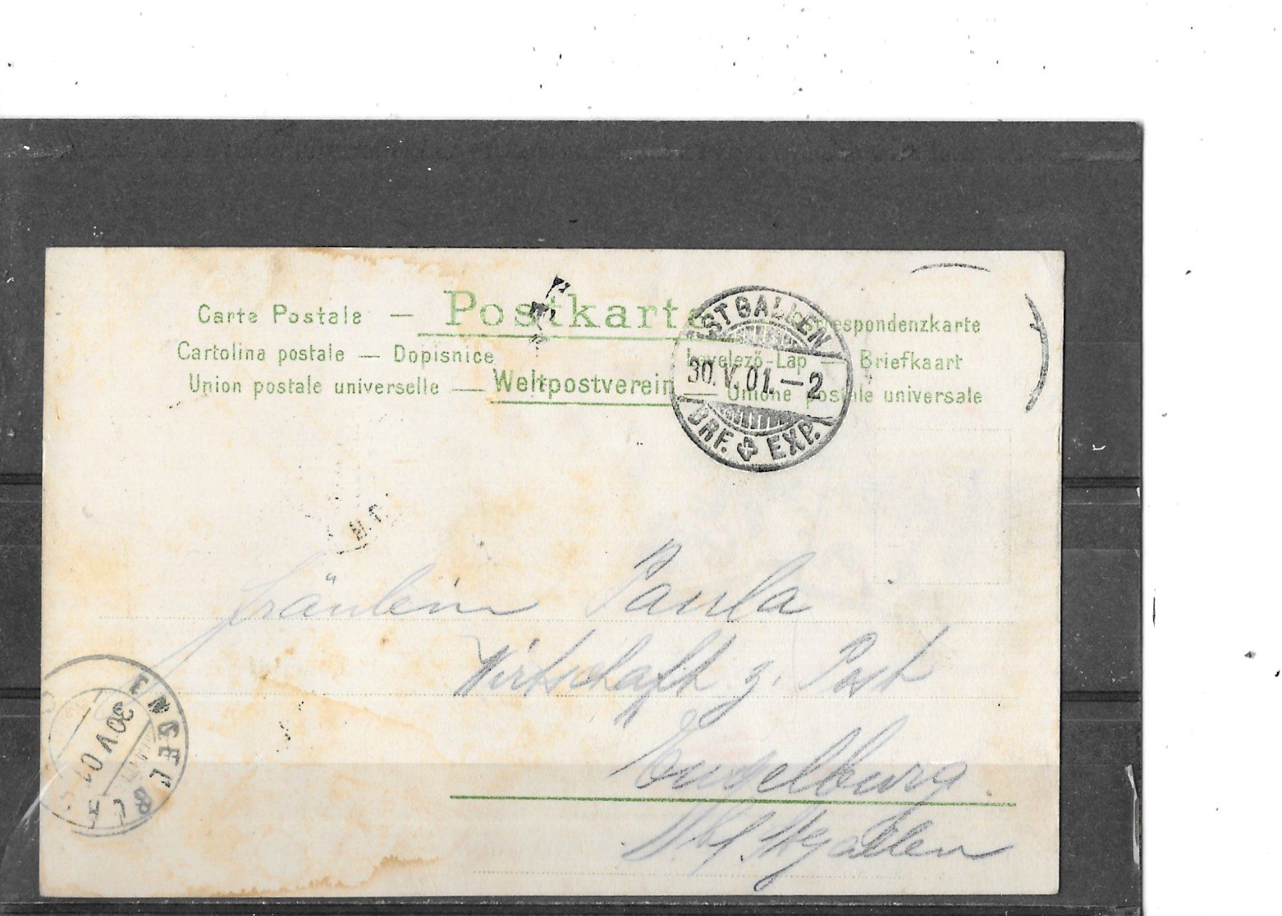 Cartoline postali: SG St.Gallen 1901 Klosterplatz – Usato da Schocherswil venduto da Wilare 1