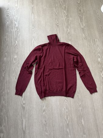 Dunkelroter Rollkragenpullover, Grösse L, Top Zustand!
