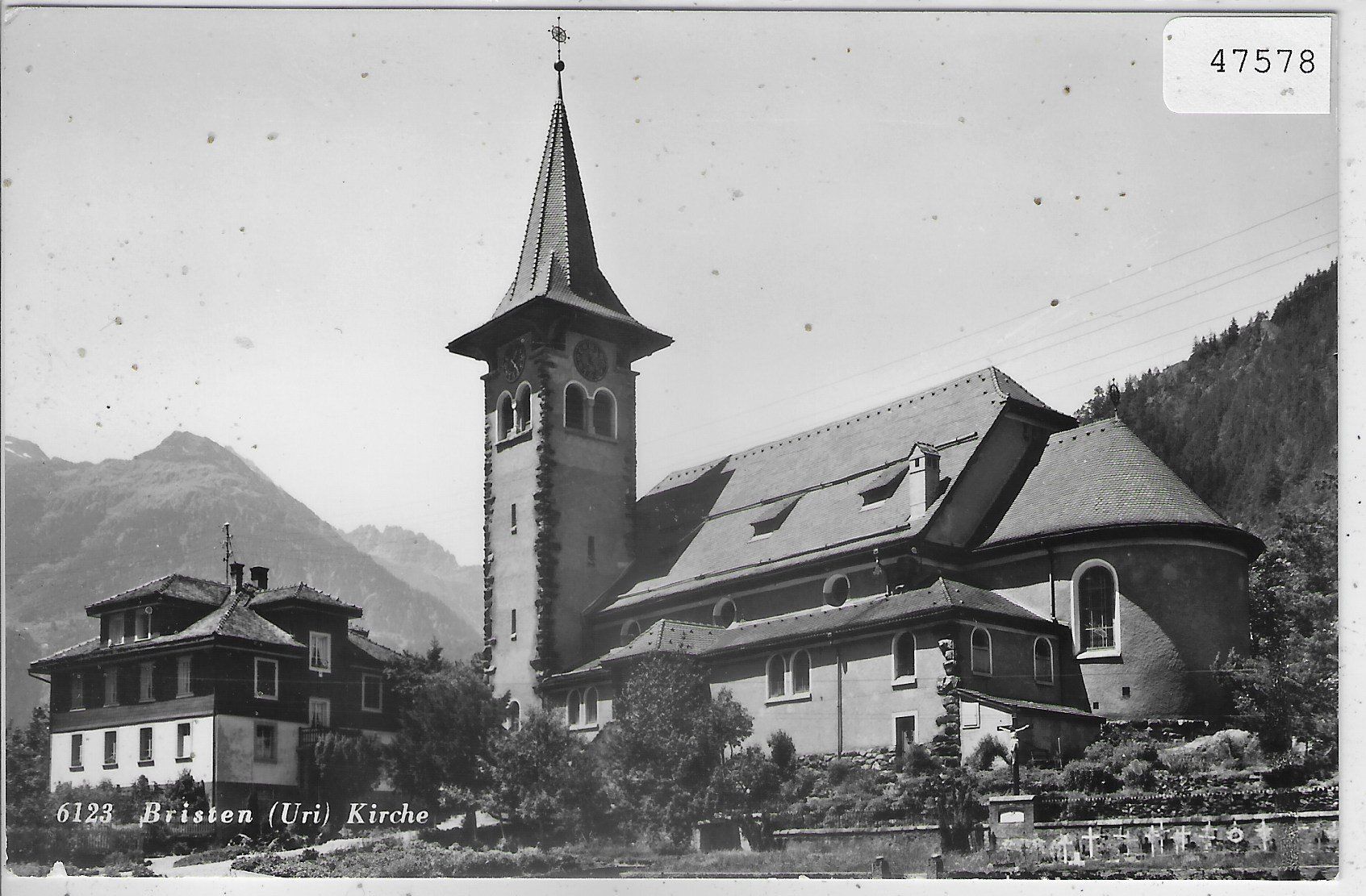 Ansichtskarten: Bristen - Kirche – Gebraucht aus Ettingen von Kartenplanet