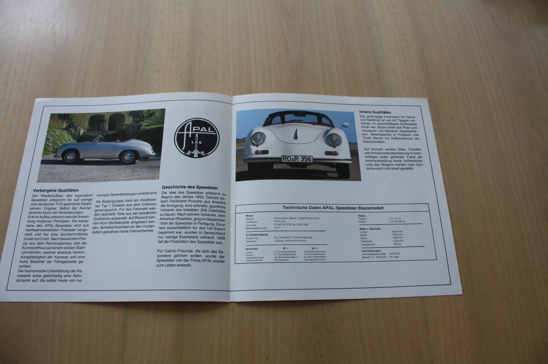 Porsche Documenti: Porsche 356 APAL Speedster Broschüre – Usato da Wikon venduto da erwin400 1