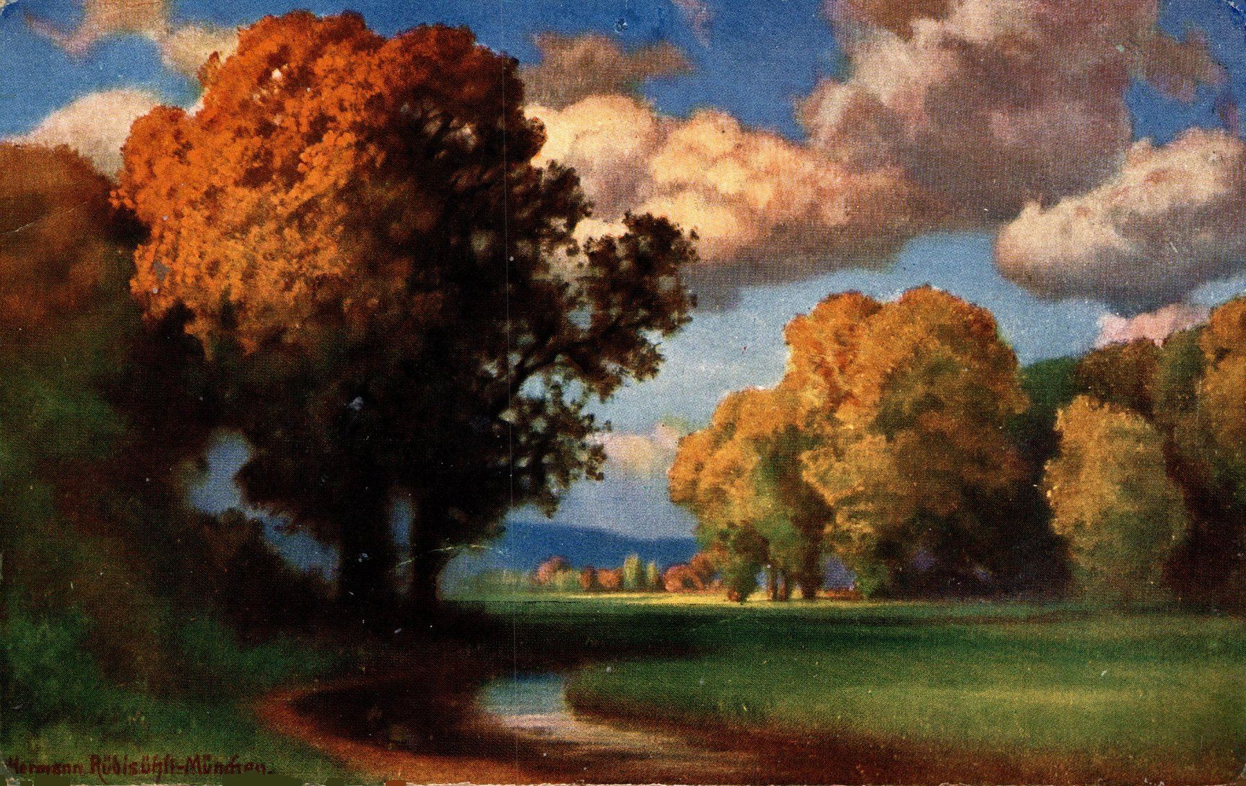 Cartoline postali: 6 Karten Hermann Rüdisühli - Herbstmorgen – Usato da Bronschhofen venduto da Astore 9