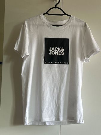 Jack & Jones T-Shirt weiss mit Druck Gr. S