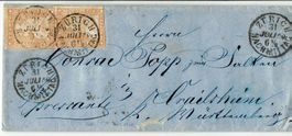 STRUBEL <526> 40Rp (2x25D/B3) Couvert> CARLSHEIM (D)