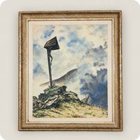 Aquarelle de montagne – Paysage alpin – 34 × 28 cm