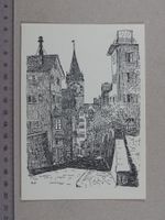 Zürich, Pfalzgasse, St. Peter, Künstlerkarte, Illustration