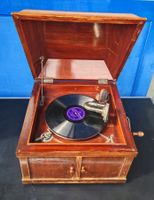 Antiker Grammophon Plattenspieler Holz gebraucht