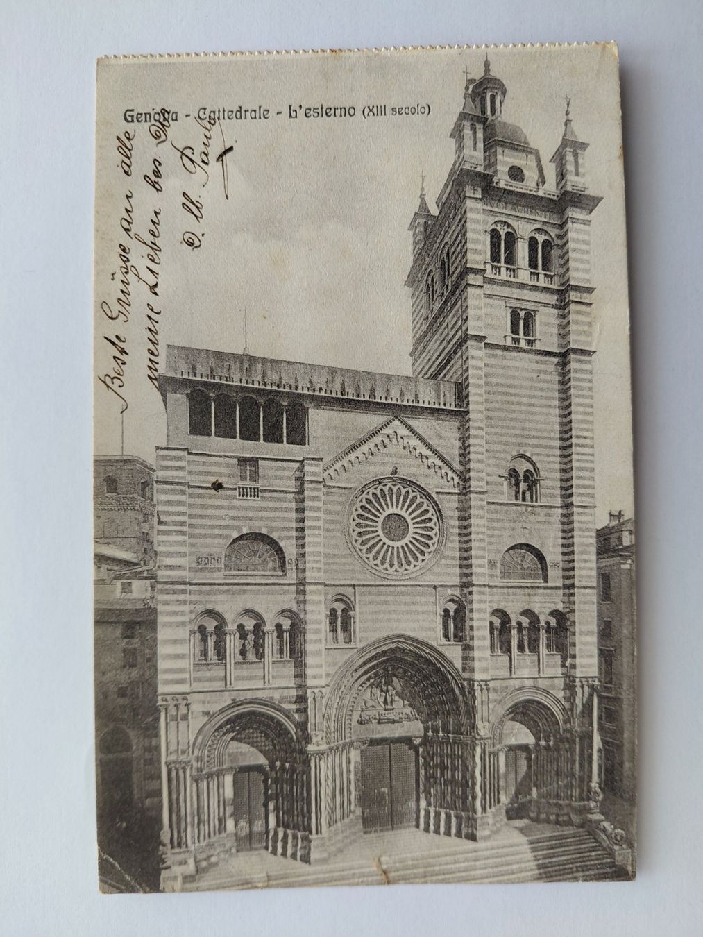 Ansichtskarten: Ansichtskarte Genua Kathedrale frankiert 1914 – Gebraucht aus Wattwil von yburgler