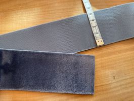 Samt Textilband elastisch 345 cm lang ( Antrazit )