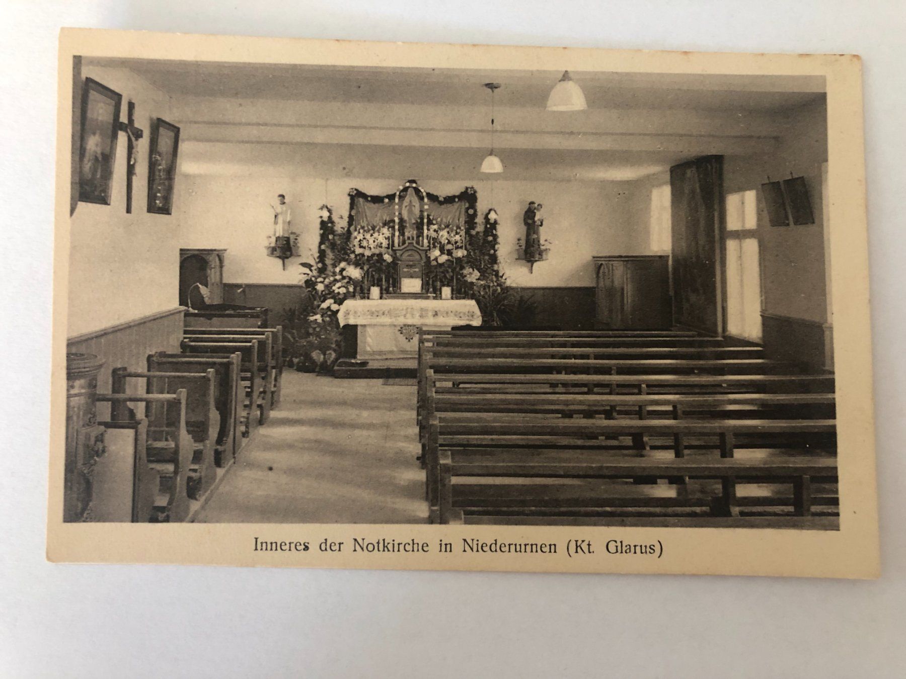 Ansichtskarten: Alte Ansichtskarte Notkirche Niederurnen Kt Glarus – Gebraucht aus Pfäffikon ZH von Waltoversand
