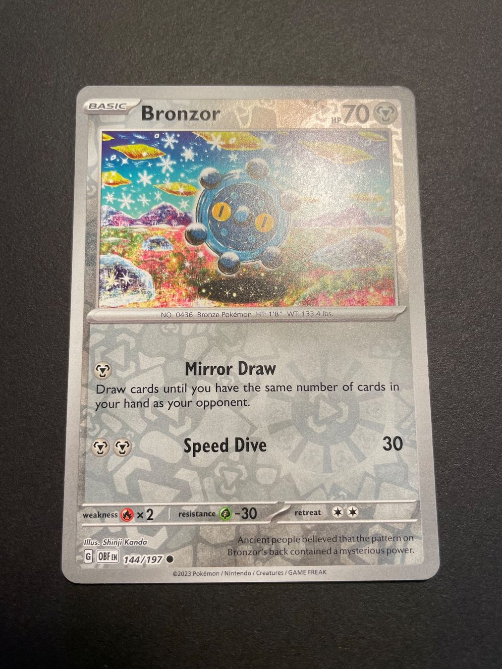 Pokémon Cartes à collectionner: BRONZOR 144/197 OBSIDIAN FLAMES REVERSE HOLO – D'occasion à Zürich par pokemon_cards