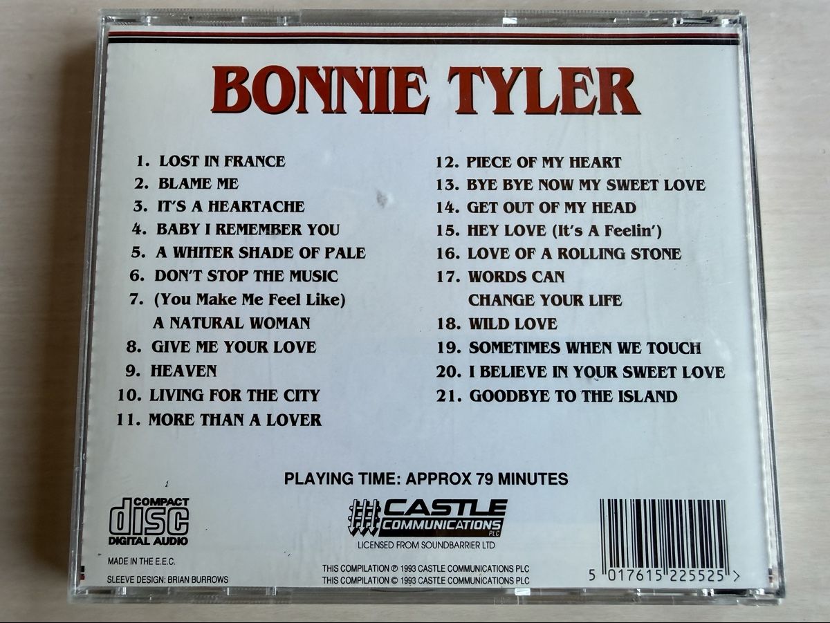 CD: Bonnie Tyler Original Recordings CD 21 Tracks – Usato da Oberried Brienz venduto da Chyara 1