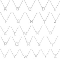 Buchstaben Halskette von A-Z in Silber