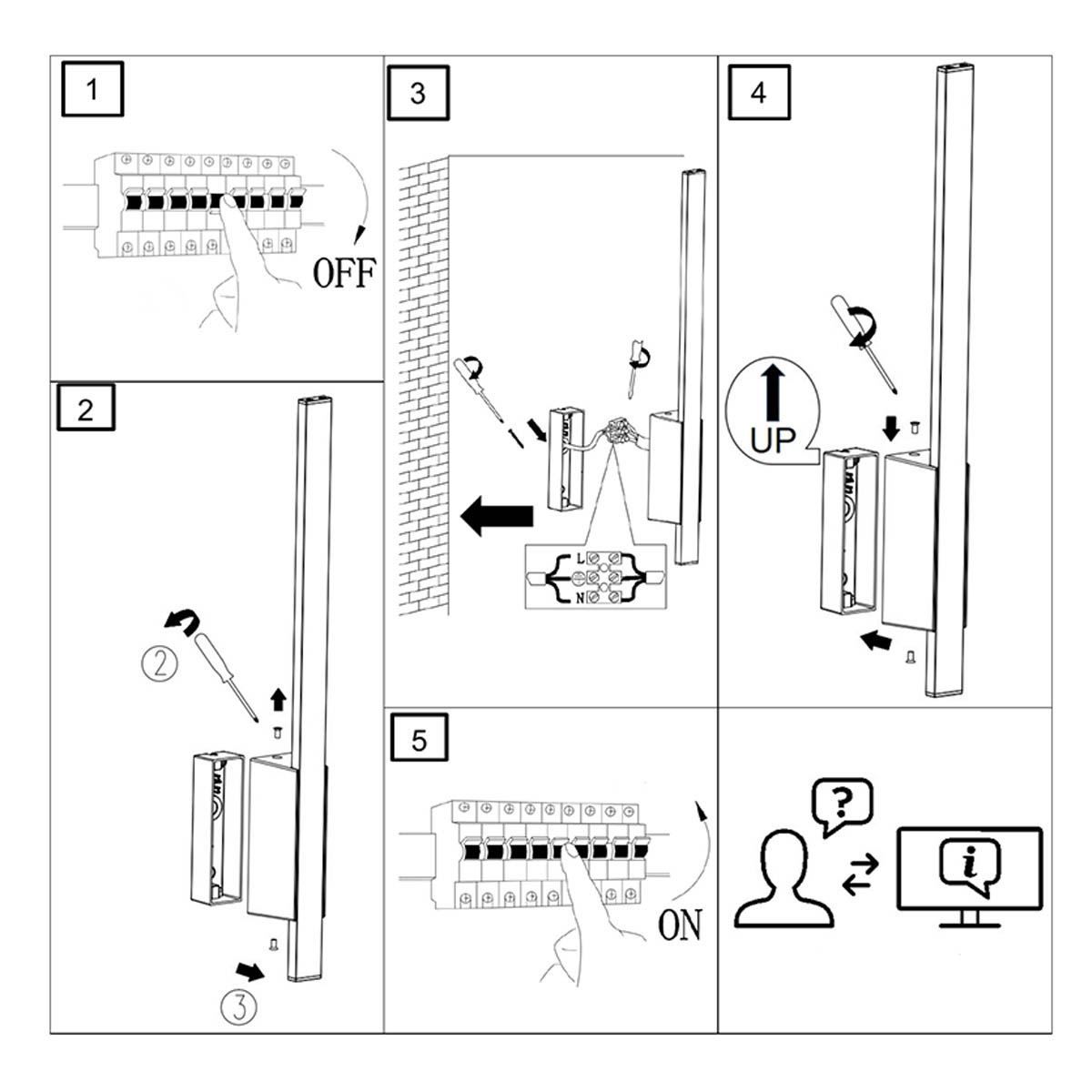 Lampade: Aussen Wandleuchte, IP54, 50 cm Höhe – Nuovo (secondo la descrizione) da Kreuzlingen venduto da Smart-Light 4