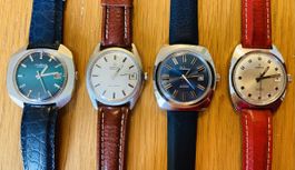 4 Vintage Uhren, u.a Certina Automatic Blue Ribbon