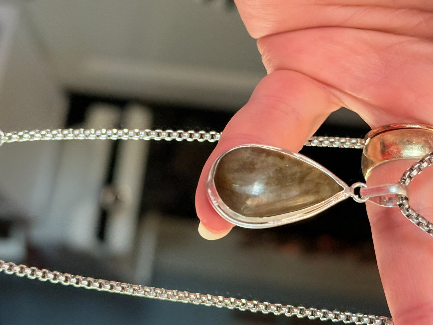 Catenine: Collier élégant avec Labradorite véritable, neuf! – Nuovo e nell'imballaggio originale da Genève venduto da AGBERG 3