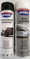 2 x Farbspray Presto schwarz-glanz, weiss-glanz + signalblau