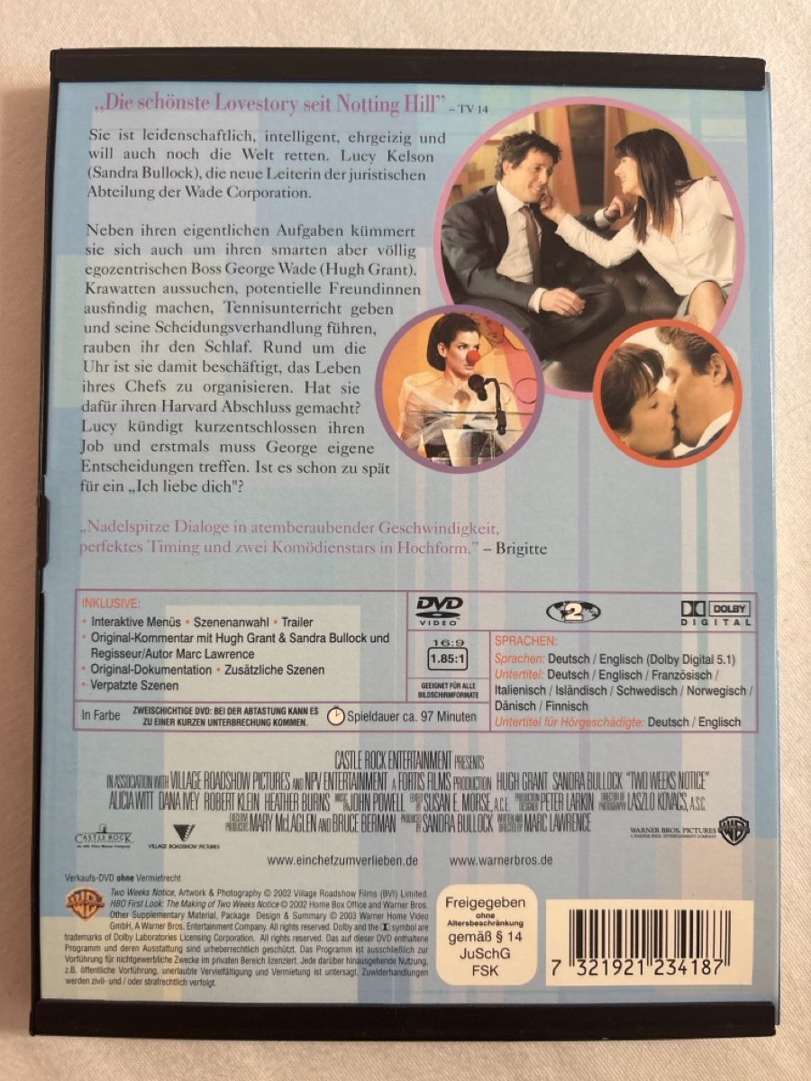 Tutti i DVDs: DVD - ein Chef zum Verlieben, two weeks notice – Usato da Walenstadt venduto da feh_t89n 1