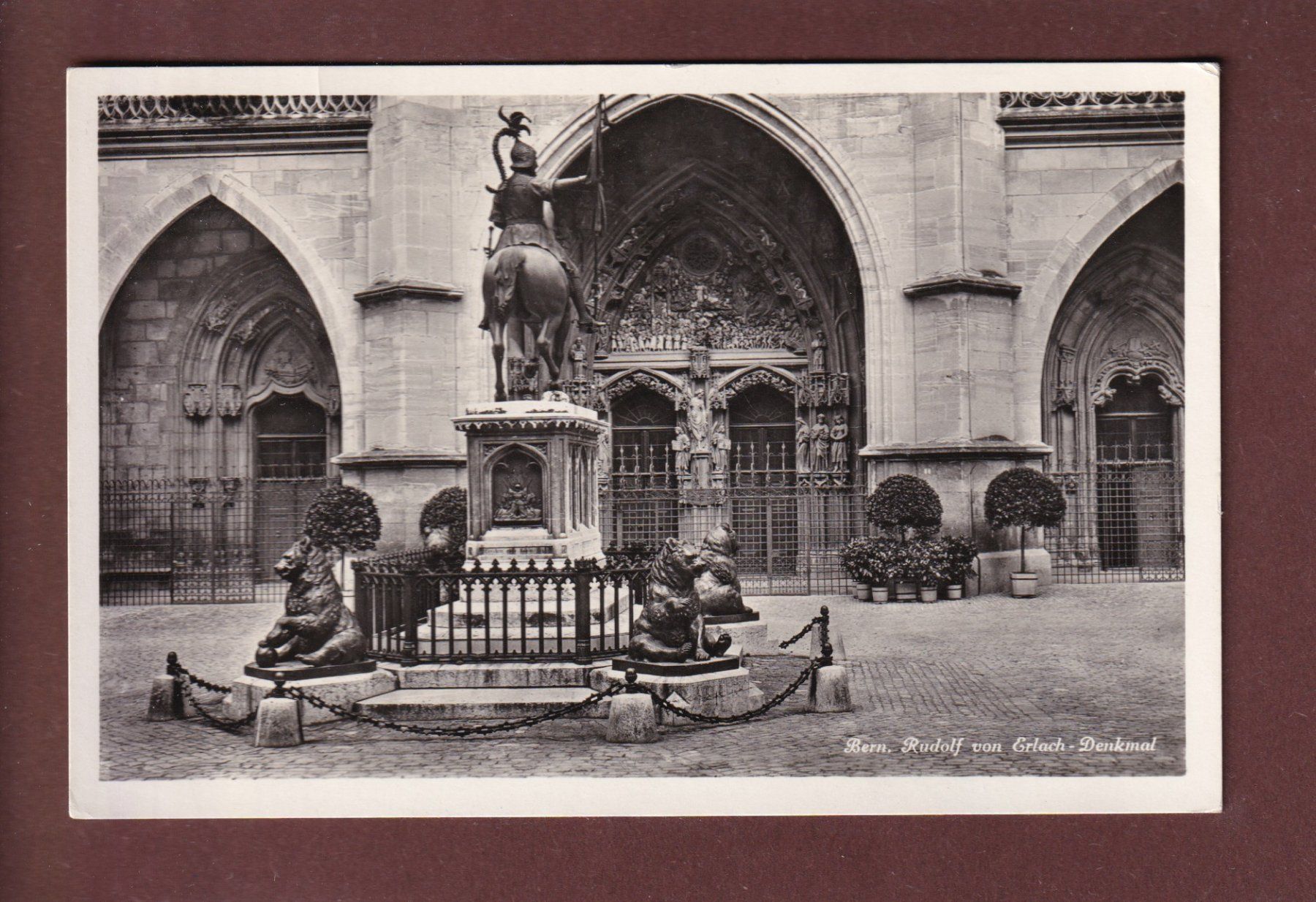 Cartoline postali: BERN - Rudolf von Erlach Denkmal - 1937 – Usato da Pully venduto da nicecards