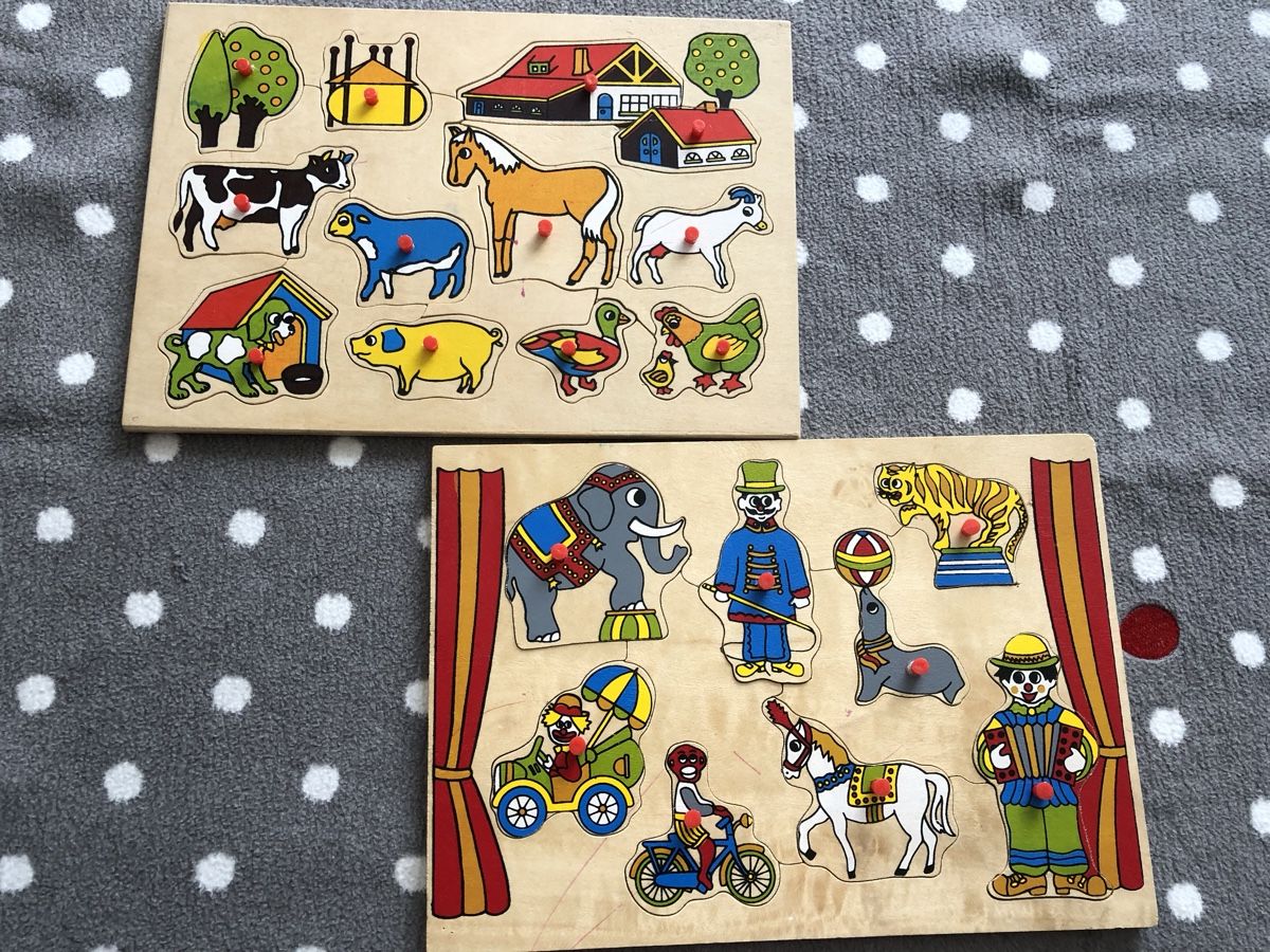 Puzzles: Holzpuzzle Set, Bauernhof & Zirkus – Gebraucht aus Dottikon von da_k8yy
