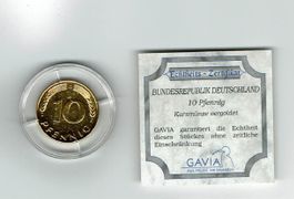 BRD 10 Pfennig 1988-D 24 Karat vergoldet