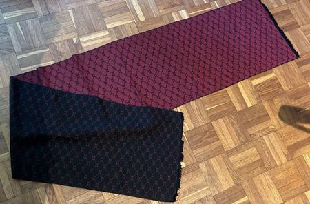 Schal weinrot/schwarz beidseitig tragbar 31x180cm
