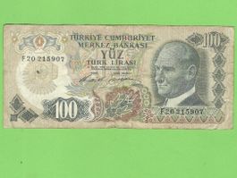 Türkische Lira 100 - Seltene Banknote aus der Türkei!