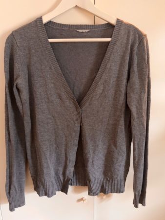 Hellgrauer Basic Cardigan 36