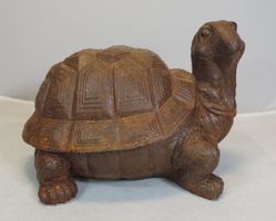 grosse Schildkröte aus Gusseisen, Dekofigur, Gartenfigur