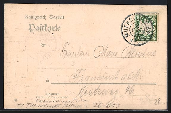 Cartoline postali: Handgemalt: Frankfurt /Main, Der Eschenh – Usato da Berlin venduto da bartko-reher 1