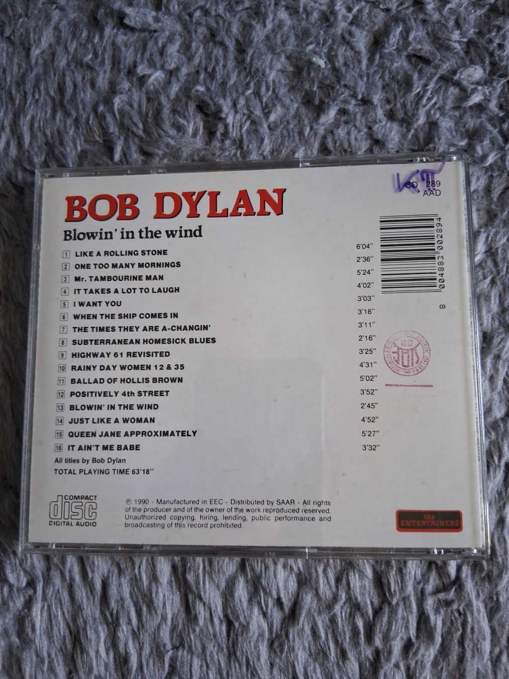 CD: BOB DYLAN    BLOWIN' IN THE WIND     CD – Usato da Wetzikon ZH venduto da Ramones01 1