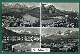 St. Moritz, 4 Ansichten, 1954, gelaufen