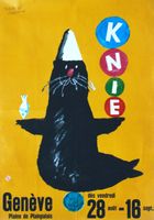 KNIE CIRQUE GENEVE ROBBE 1981 - Affiche originale