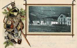 WALLENSTADT Kaserne SG sehr schöne Rahmenkarte gel. 1903!
