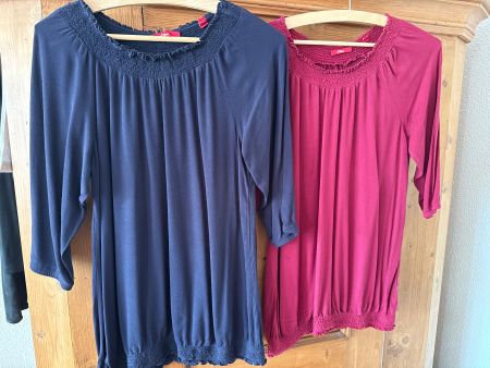 s.Oliver 2 x Bluse Marine und Beere Gr. 36