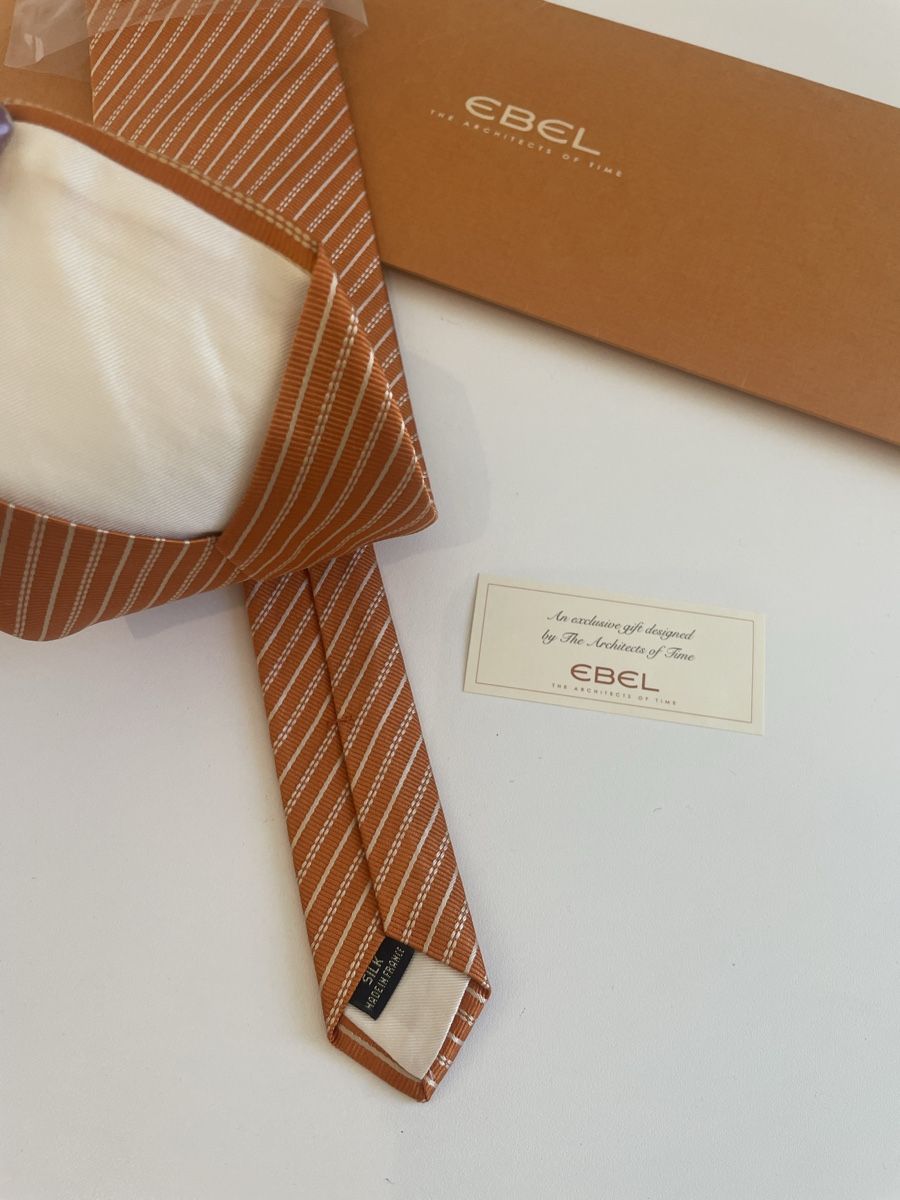 Cravatte: Krawatte EBEL gestreift orange/weiss neu mit Box – Nuovo (secondo la descrizione) da Münchenstein venduto da nel_57mj 2