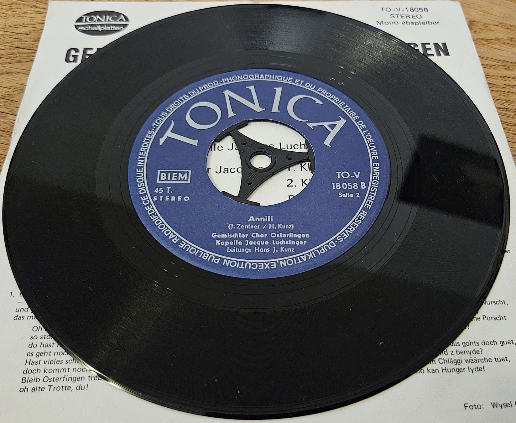 Schallplatten: 2 Vinyl-Single Gemischter Chor Osterfingen – Gebraucht aus Schaffhausen von asyouwestley 5