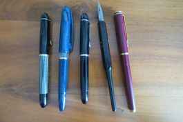 5 alte Füllfederhalter Waterman, Pelikan usw