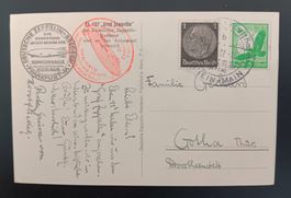 ZEPPELIN 1937 Fotokarte Zeppelinreederei mit Roter Stempel
